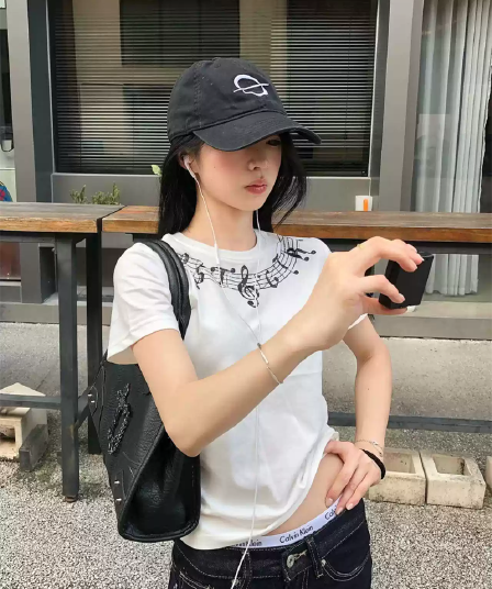2026 한국 대외 무역 새로운 92 면 8 암모니아 Lun 긍정적 인 어깨 반팔 티셔츠 여성 프린트