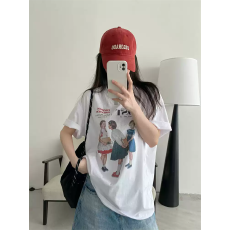批发官图 21支纯棉-210克 后包领 夏装韩系短袖T恤女韩版<b class='q'>宽松</b><b class='q'>大码</b>印花