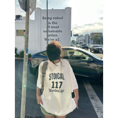 官图 21支纯棉-210克 后包领 夏装韩系短袖T恤女韩版宽松大码印花