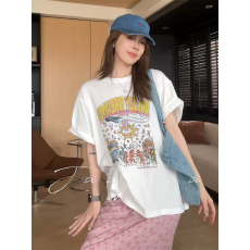 批发官图 21支纯棉-210克 后包领 夏装韩系短袖T恤女韩版<b class='q'>宽松</b><b class='q'>大码</b>印花