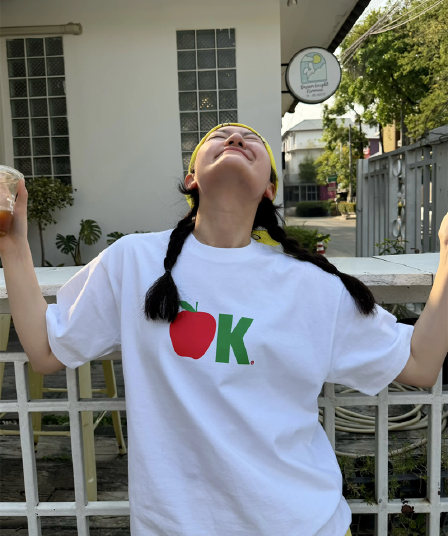 경관 그림 21 순면 210 그램 이후 패키지 칼라 여름 드레스 한 부서 반팔 티셔츠 여성 한국 스타일 루즈핏 빅 사이즈 프린트