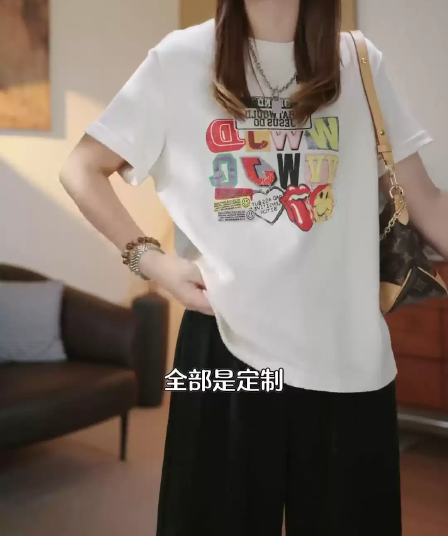 경관 그림 21 순면 210 그램 이후 패키지 칼라 여름 드레스 한 부서 반팔 티셔츠 여성 한국 스타일 루즈핏 빅 사이즈 프린트