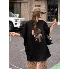 批发官图 21支纯棉-210克 后包领 夏装韩系短袖T恤女<b class='q'>韩版</b>宽松<b class='q'>大码</b>印花