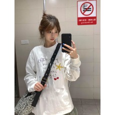 批发官图 21支纯棉-210克 秋装长袖<b class='q'>T</b>恤女宽松上衣印花