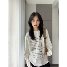 批发官图 21支<b class='q'>纯棉</b>-210克 秋装长袖<b class='q'>T</b><b class='q'>恤</b>女宽松上衣印花
