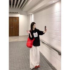 批发官图 21支<b class='q'>纯棉</b>-210克 秋装长袖<b class='q'>T</b><b class='q'>恤</b>女宽松上衣印花