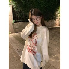 批发<b class='q'>秋装</b>长袖T恤女宽松上衣印花