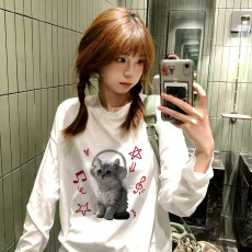 批发<b class='q'>秋装</b>长袖T恤女宽松上衣印花