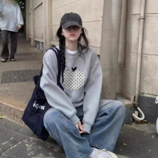批发官图  华棉复合-薄款/加绒 秋冬装加绒圆领卫衣女印花<b class='q'>宝宝</b>绒