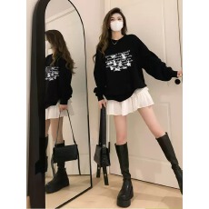 批发官图 实价 华棉复合-薄款/加绒 秋冬装加绒圆领卫衣女印花<b class='q'>宝宝</b>绒