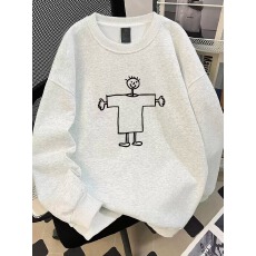 批发官图 实价 华棉复合-薄款/加绒 秋冬装加绒圆领卫衣女印花<b class='q'>宝宝</b>绒
