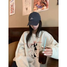 批发官图 实价 华棉复合-薄款/加绒 秋冬<b class='q'>装</b>加绒圆领卫衣女印花<b class='q'>宝宝</b>绒
