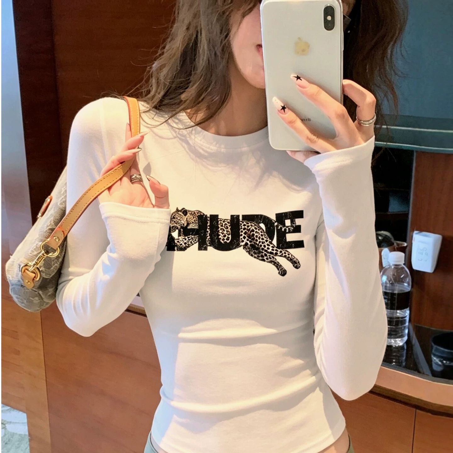 BY36572# 莫代尔随心裁薄款/加绒长袖T恤女打底衫  服裝批發女裝批發服飾貨源