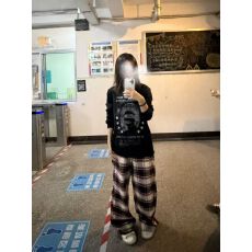 官图 21支纯棉-210克 秋装长袖T恤女宽松上衣印花