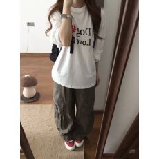 官图 21支纯棉-210克 秋装长袖T恤女宽松上衣印花