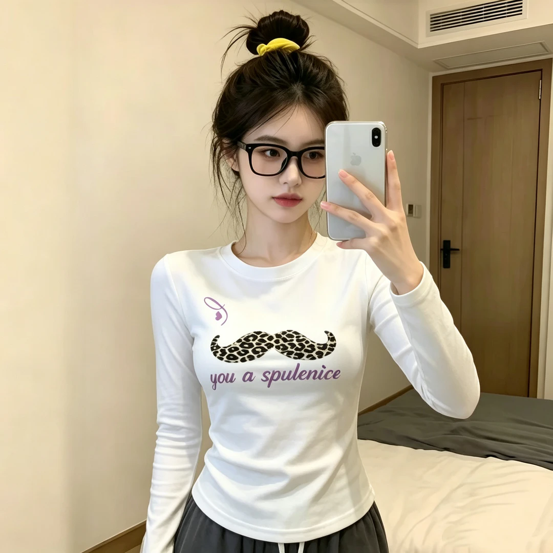 BY36761# 韩国新款莫代尔薄款/加绒长袖T恤女打底衫  服裝批發女裝批發服飾貨源