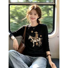 批发2026韩国新款  莫代尔1*1随心裁260g  薄款/加绒 长袖T恤女<b class='q'>打底衫</b>