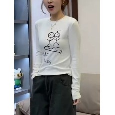 批发2026韩国新款 莫代尔1*1随心裁260g  薄款/加绒 长袖T恤女<b class='q'>打底衫</b>