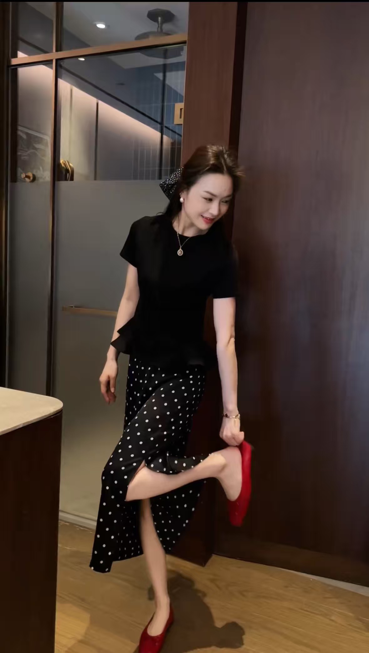 모달 섬유 편안함 부드럽다 단색 루즈핏 라운드 넥 반팔 세트