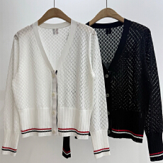 批发实拍 2026春夏新款 v领镂空长袖<b class='q'>针织</b>衫 <b class='q'>开衫</b> 外套女