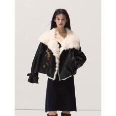 批发小羊羔毛毛外套<b class='q'>冬</b>2025新款皮衣短外套女加厚保暖立领环保皮草大衣