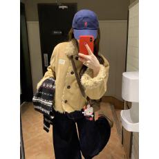 批发<b class='q'>冬</b>季皮毛一体外套女2025新款短款小个子麂皮绒加绒加厚棉衣棉服潮