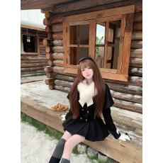 批发昭雪千金  冬季千金风原创小众设计款连衣裙外套