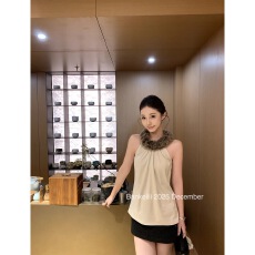 批发毛领挂脖麂皮吊带背心内搭上衣女<b class='q'>冬</b>
