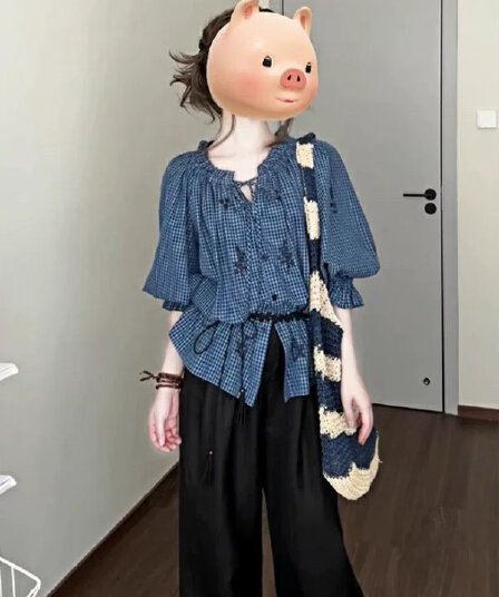 직접 가져 가라. 26 봄 여름 작은 대중 디자이너 루즈핏 목이버섯 꽃 드리다 자수 섹션 여성 셔츠