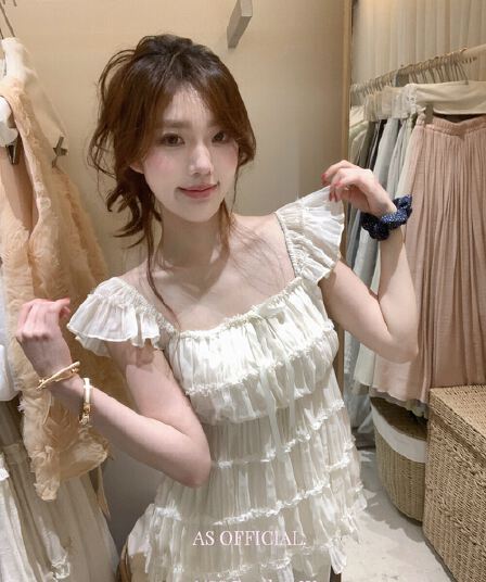 여름 부드러운 바람 작은 셔츠 Chic 디자인 센스 셔츠 루즈핏 슬림해 보이는 맨위 Feifei 소매 레이스 셔츠 맨위 여성