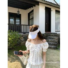 批发2026夏季柔蕾丝泡泡袖修身显瘦短袖衬衫甜美上衣潮衬衣女