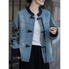 批发限价+12+小视频 新中式牛仔外套女春秋2026新款宽松时尚上衣