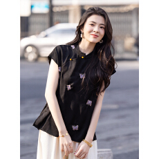 批发限价+12+小视频 新中式国风重工刺绣上衣女夏季2026新款时尚<b class='q'>衬衫</b>