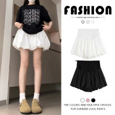 孕妇裤白色花苞裤裙夏季2026新款休闲蓬蓬裙裤a字阔腿灯笼短裤女