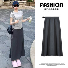 批发孕妇无托腹<b class='q'>半身裙</b>2026新款夏季外穿休闲显瘦中长款包臀裙鱼尾裙女