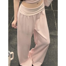 批发孕妇<b class='q'>打底裤</b>休闲裤女夏季薄款高腰弹力翻折显瘦遛弯裤直筒拖地裤
