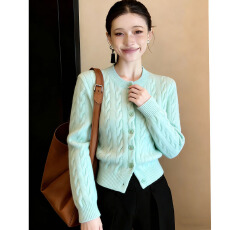 批发麻花针织开衫外套女早秋穿搭宽松韩系慵懒<b class='q'>毛衣</b>长袖上衣