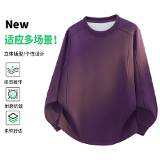 批发L-9XL大码2026秋季新款潮流拼接圆领卫衣男大码宽松百搭<b class='q'>加肥</b><b class='q'>加大</b>