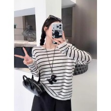 批发<b class='q'>欧洲站</b>2026春夏<b class='q'>新款</b>字母袖标百搭宽松慵懒风圆领套头针织衫上衣潮