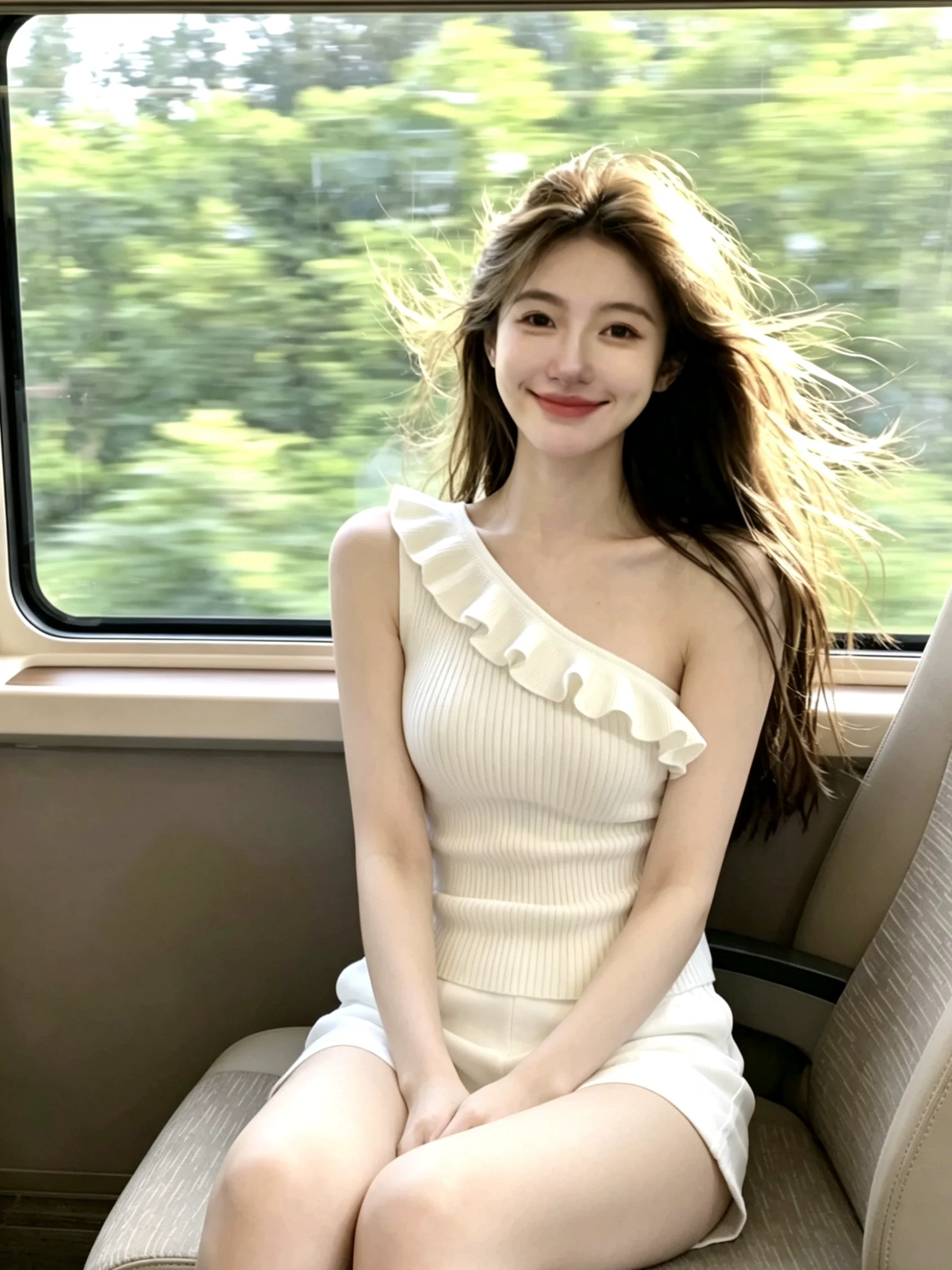 순수한 욕망 패션 프릴 비스듬한 어깨 캐미솔 여름 새로운 몸매 가꾸기 슬림해 보이는 핫걸 Chic 아름다운 맨위