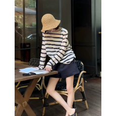 批发条纹<b class='q'>长袖</b>t恤防晒空调衫女夏季薄款吊带外搭罩衫慵懒冰丝针织上衣