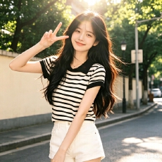 批发夏季新款独特漂亮巨好看短款上衣撞色<b class='q'>条纹</b>翻领薄款短袖针织T恤潮