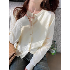 批发2026秋冬季新款圆领软糯毛衣开衫女装外穿长袖<b class='q'>外套</b>慵懒风<b class='q'>修身</b>上衣