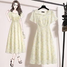 批发实拍大码女装2026夏季新款碎花<b class='q'>连衣裙</b>微胖妹修身显瘦气质长裙