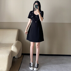 批发实拍2026夏季新款时尚<b class='q'>连衣裙</b>显瘦大码女装微胖mm气质藏肉短袖裙子