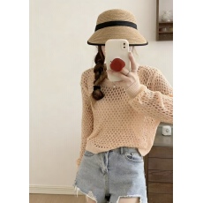 批发镂空罩衫女夏季薄款宽松透气防晒显瘦纯色简约气质高级感外搭针织