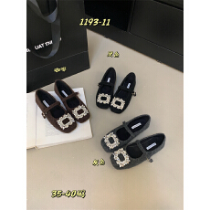 批发2025年秋冬新款时尚百搭水钻扣毛毛鞋呢子绒平底绒里玛丽珍 35-40