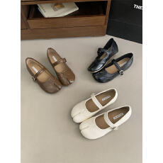 内增高猪蹄棕色小众单鞋女鞋子2026春秋季坡跟配裙子芭蕾舞晚晚鞋