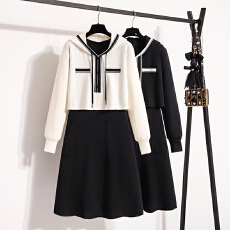 批发实拍大码女装2025秋冬新款韩版针织<b class='q'>连衣裙</b>假两件显瘦百搭毛衣裙子