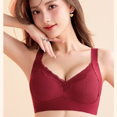批发7A抗菌螺纹提拉粉底液无痕文胸女固定杯小胸聚拢显大收副乳内衣女